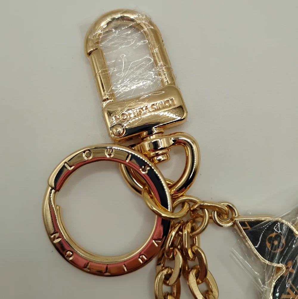 Louis Vuitton Pink & Gold Logo Keychain Charm - Picture 5 of 5